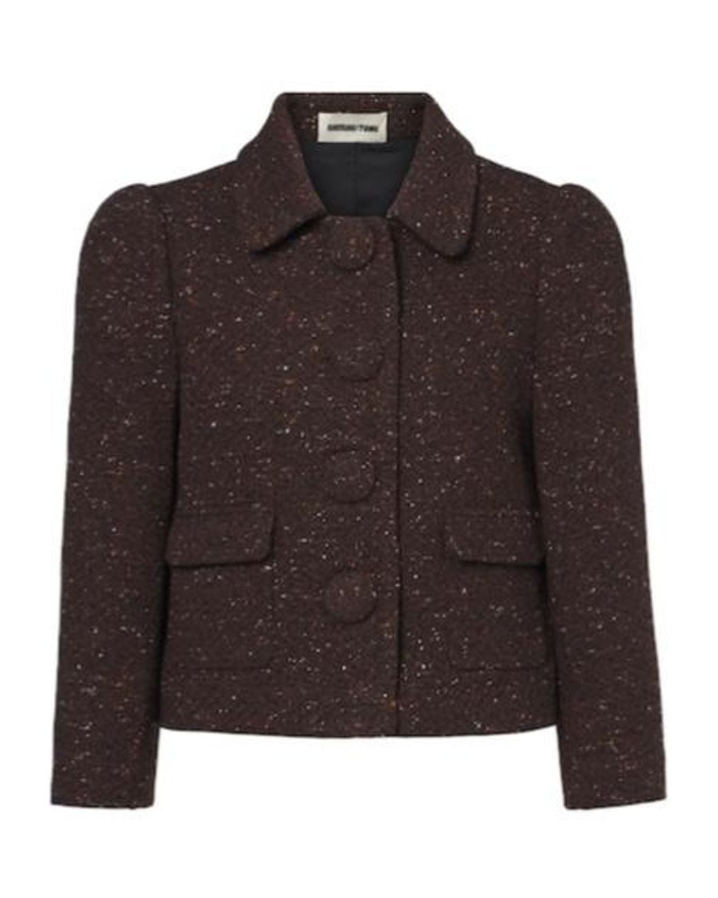 ShuShu/Tong Brown Cropped Lapel Coat