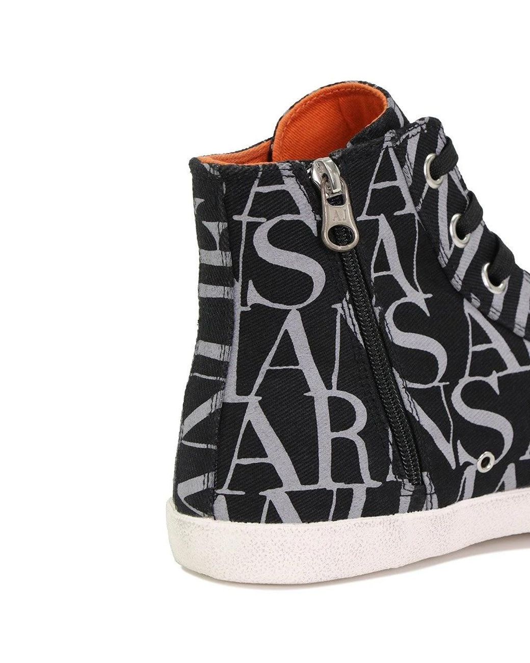 Armani Jeans Black High-Top Round-Headed Leisure Sports Shoes for men