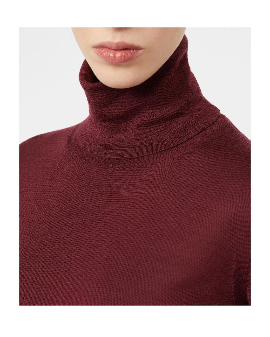 Max Mara Red Slim Turtleneck Knitted Sweater