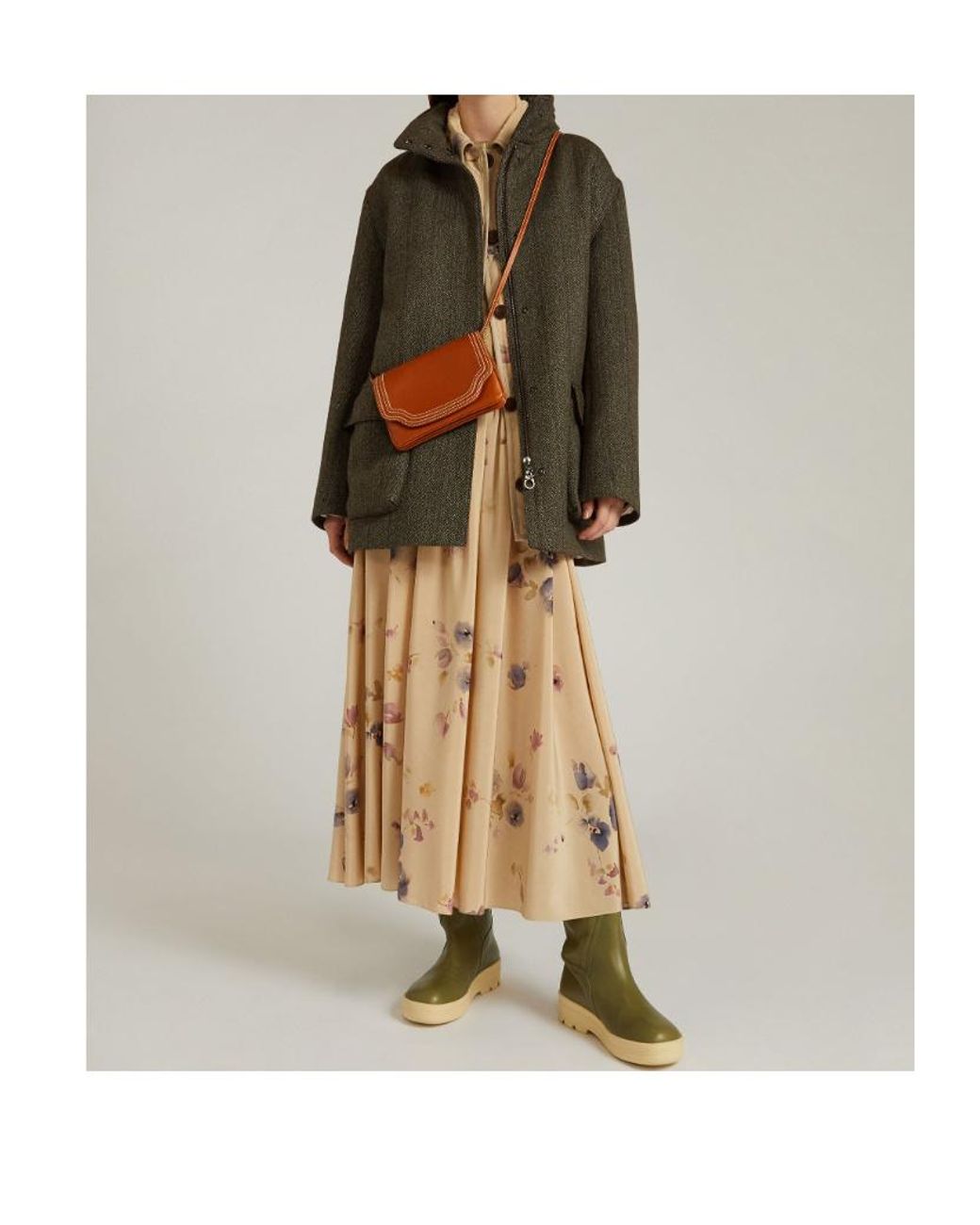 Loro Piana Natural Printed Midi Skirt