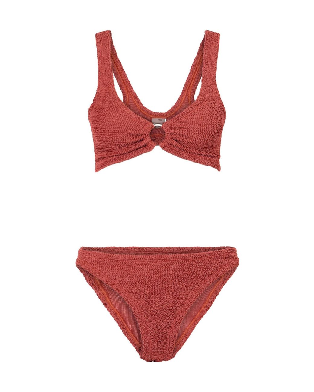 Hunza G Red Embellished Original Crinkle? Bikini