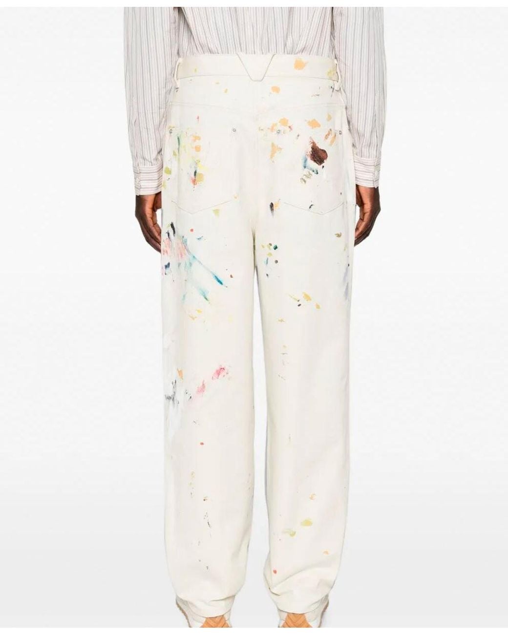 Bottega Veneta White Printed Wide Leg Trousers for men