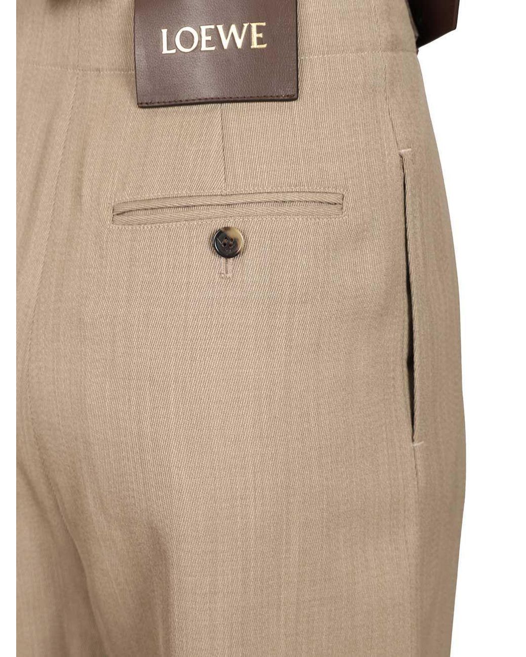 Loewe Gray Pressed Crease Belted Trousers