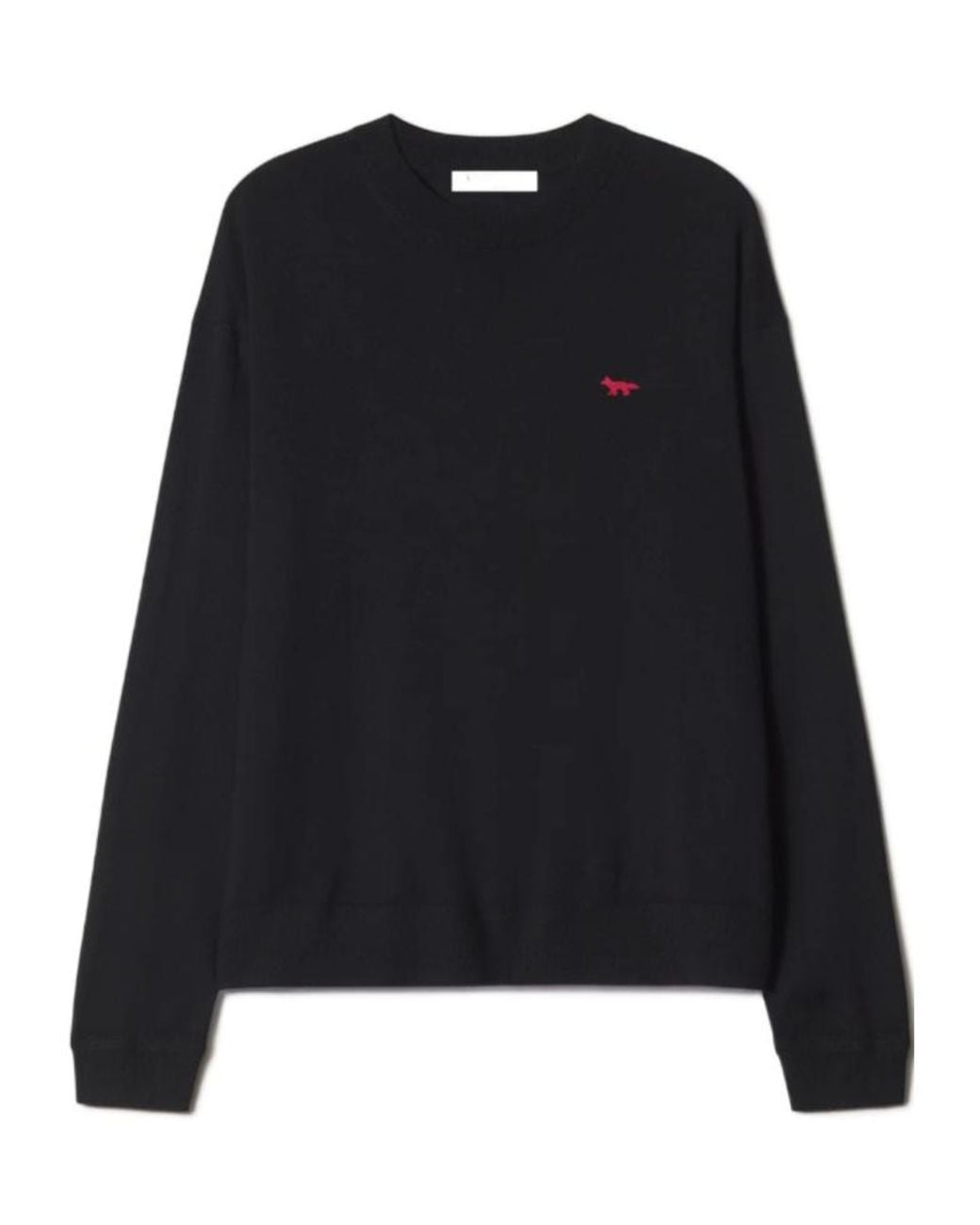 Maison Kitsuné Black Fox-Patch Sweater for men