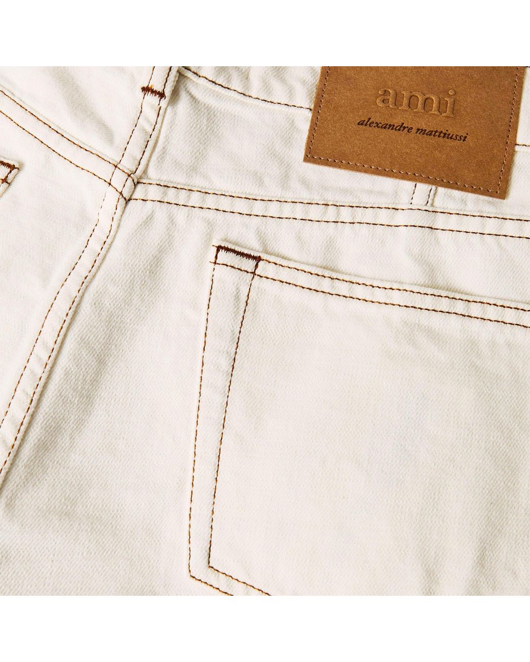 AMI Natural Denim Shorts for men