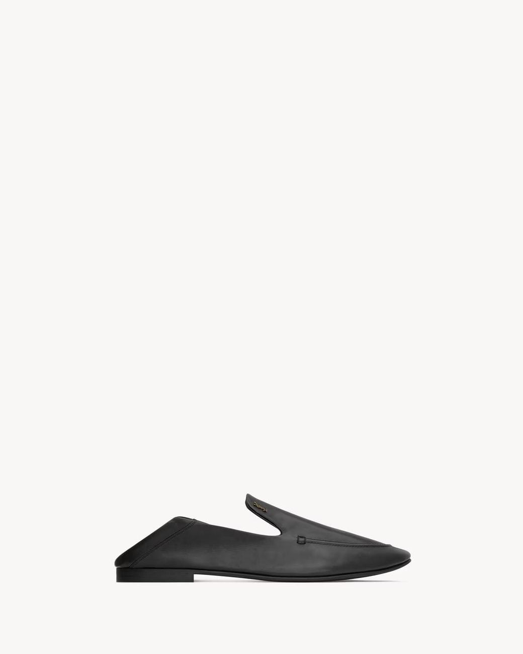 Saint Laurent Black Logo-Plaque Loafers for men