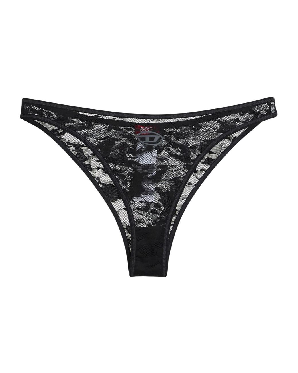 DIESEL Black Solid-Color Lace Panties