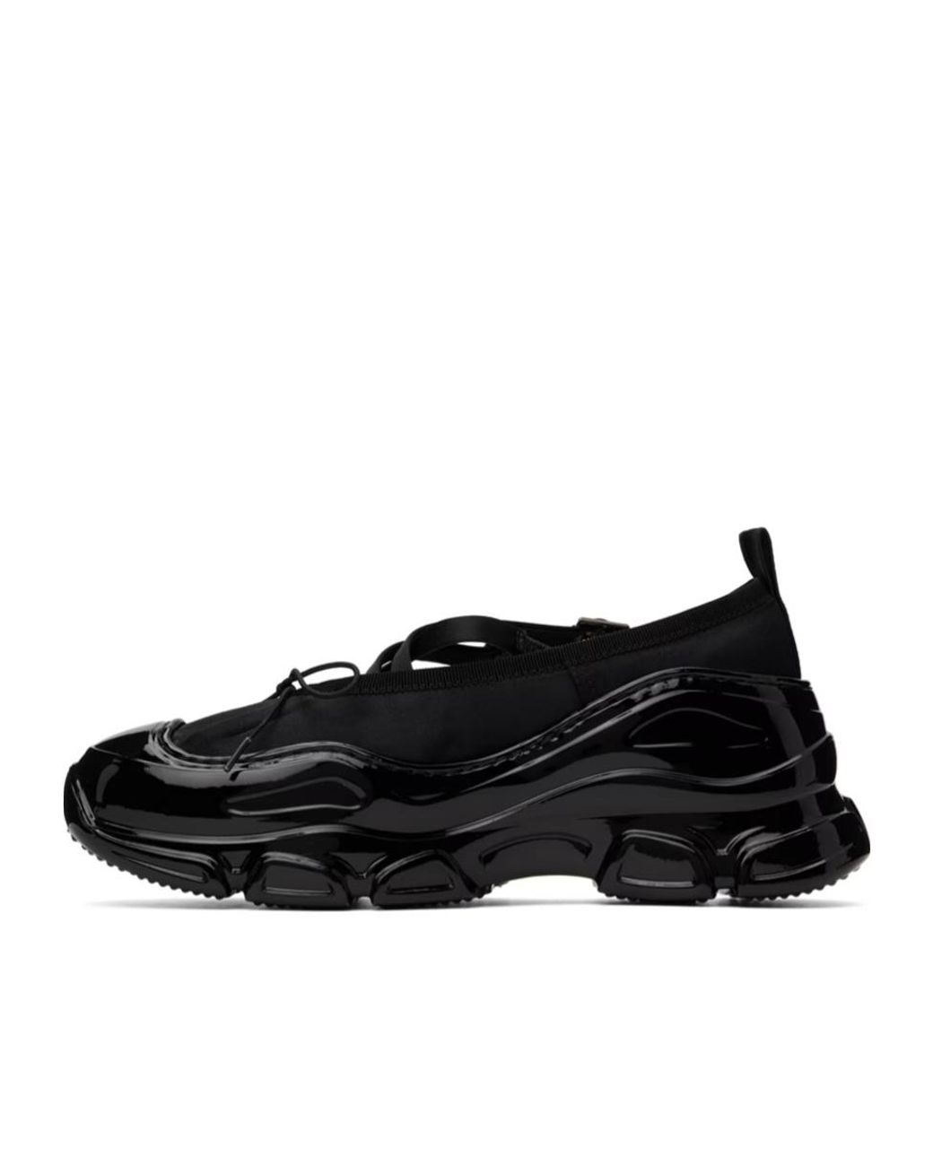 Simone Rocha Black Round Toe Panelled Ballerines