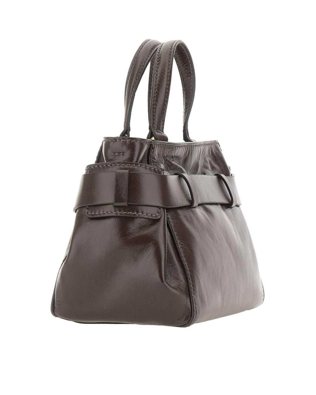 Gianni Chiarini Brown Miranda Belted Tote Bag