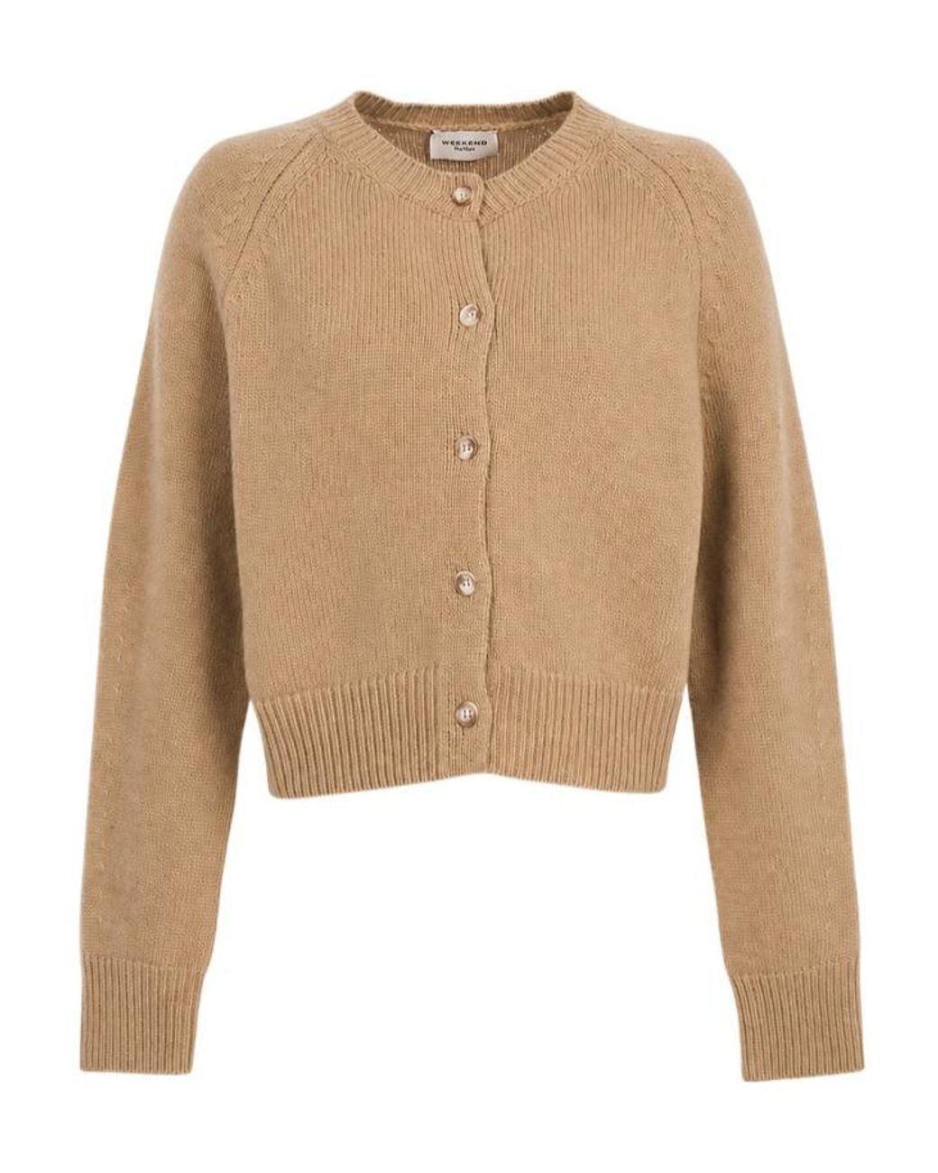 Weekend by Maxmara Natural Ombrosa Crewneck Cardigan