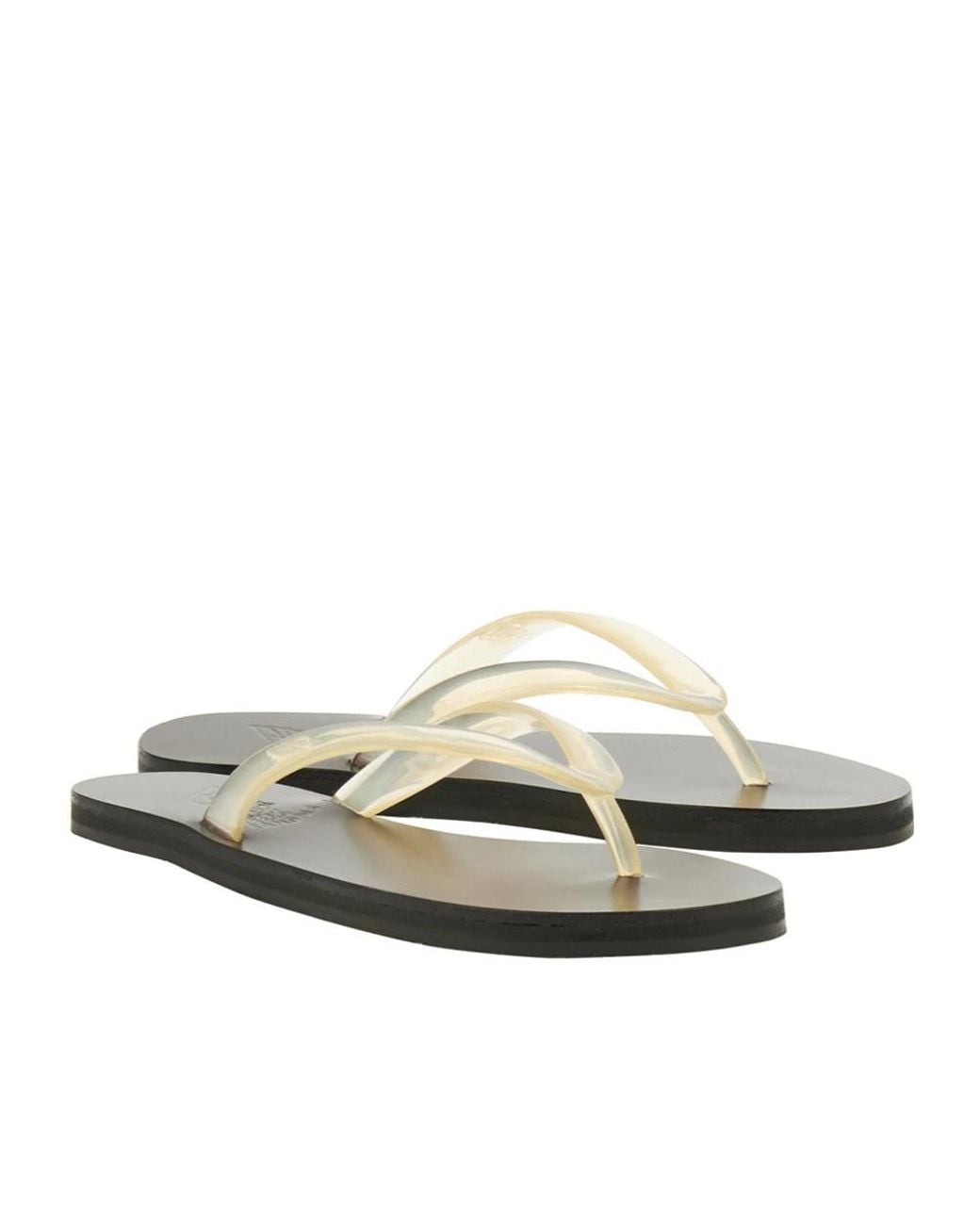 Ancient Greek Sandals White Flip-Flops