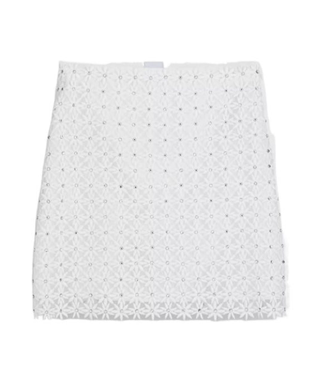 Dior White Iviera Embroidered Short Skirt