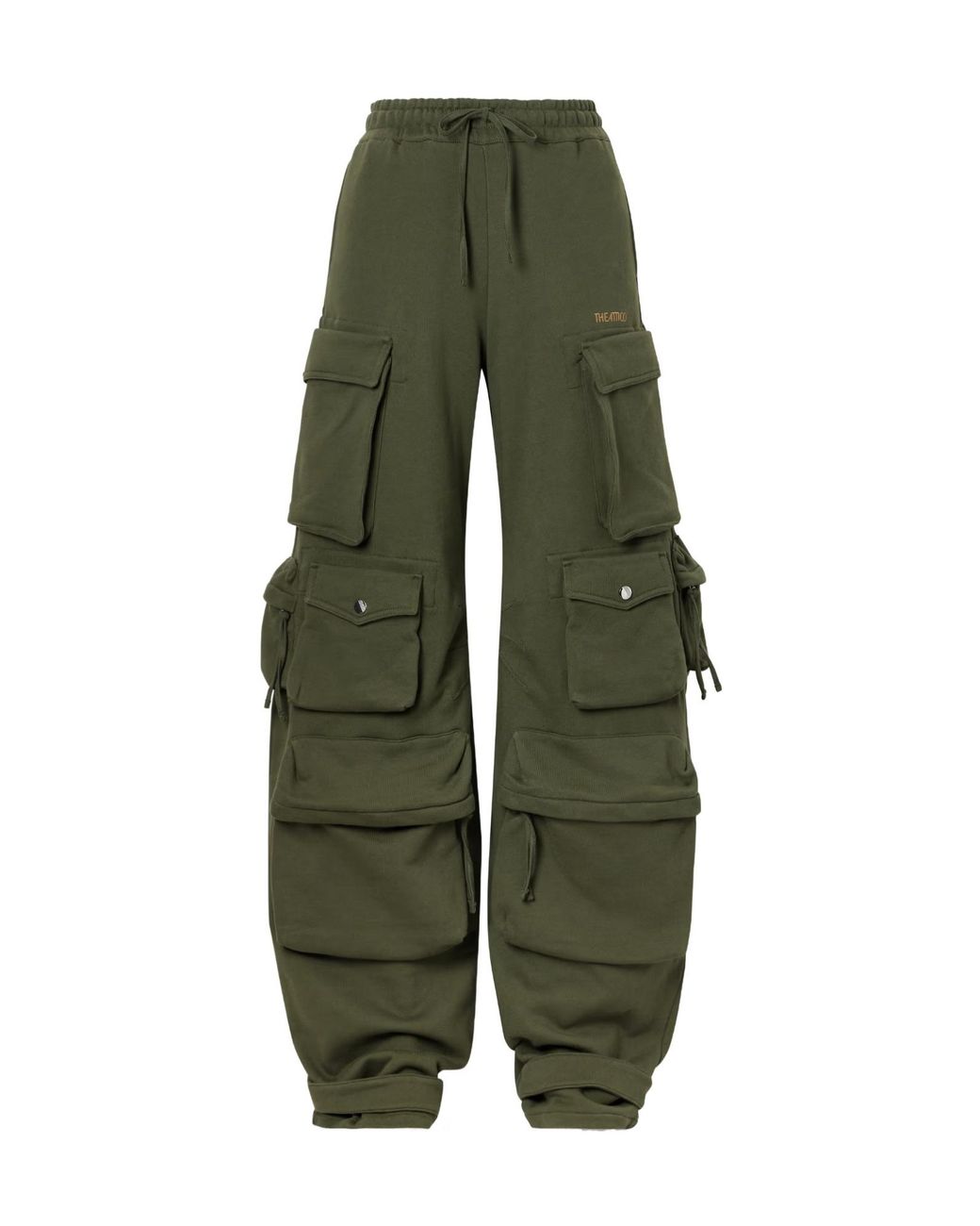 The Attico Green Cotton Tapered Cargo Pants