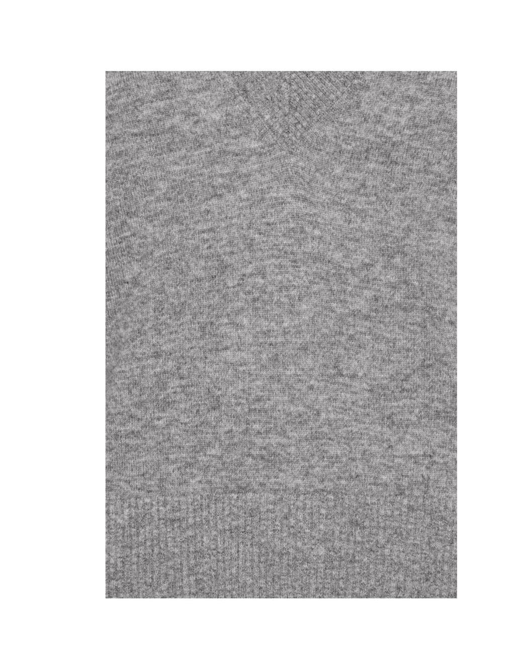 ROTATE BIRGER CHRISTENSEN Gray V-Neck Logo Sweater