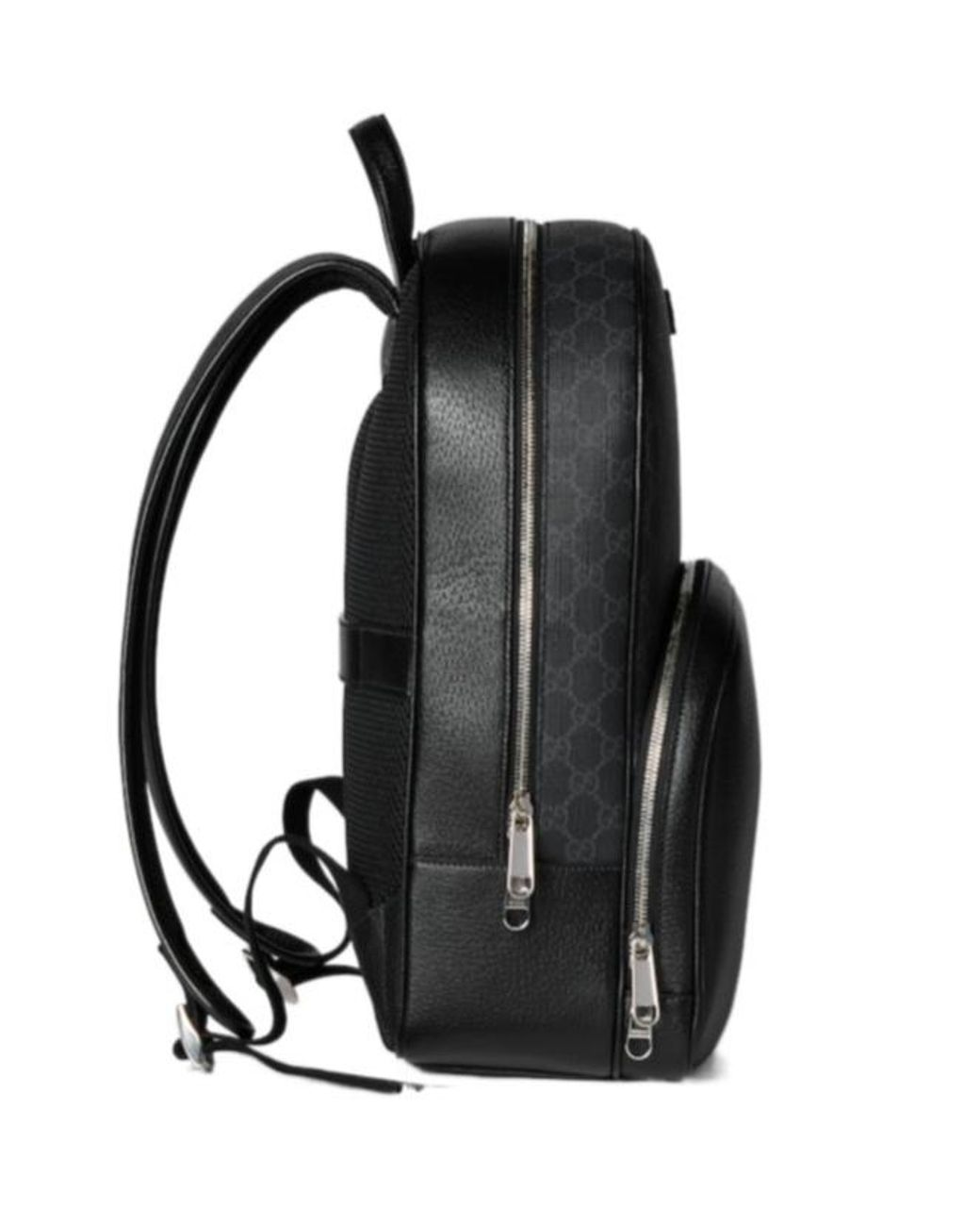 Gucci Black Monogrammed Panelled Backpack for men