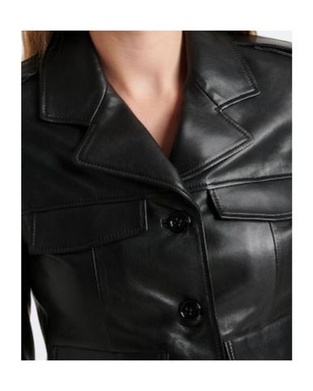 Dorothee Schumacher Black Cropped Leather Jacket