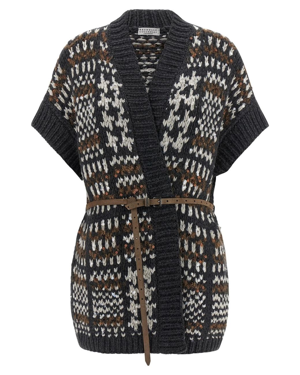 Brunello Cucinelli Black 'Opera Prince Of Wales' Cardigan