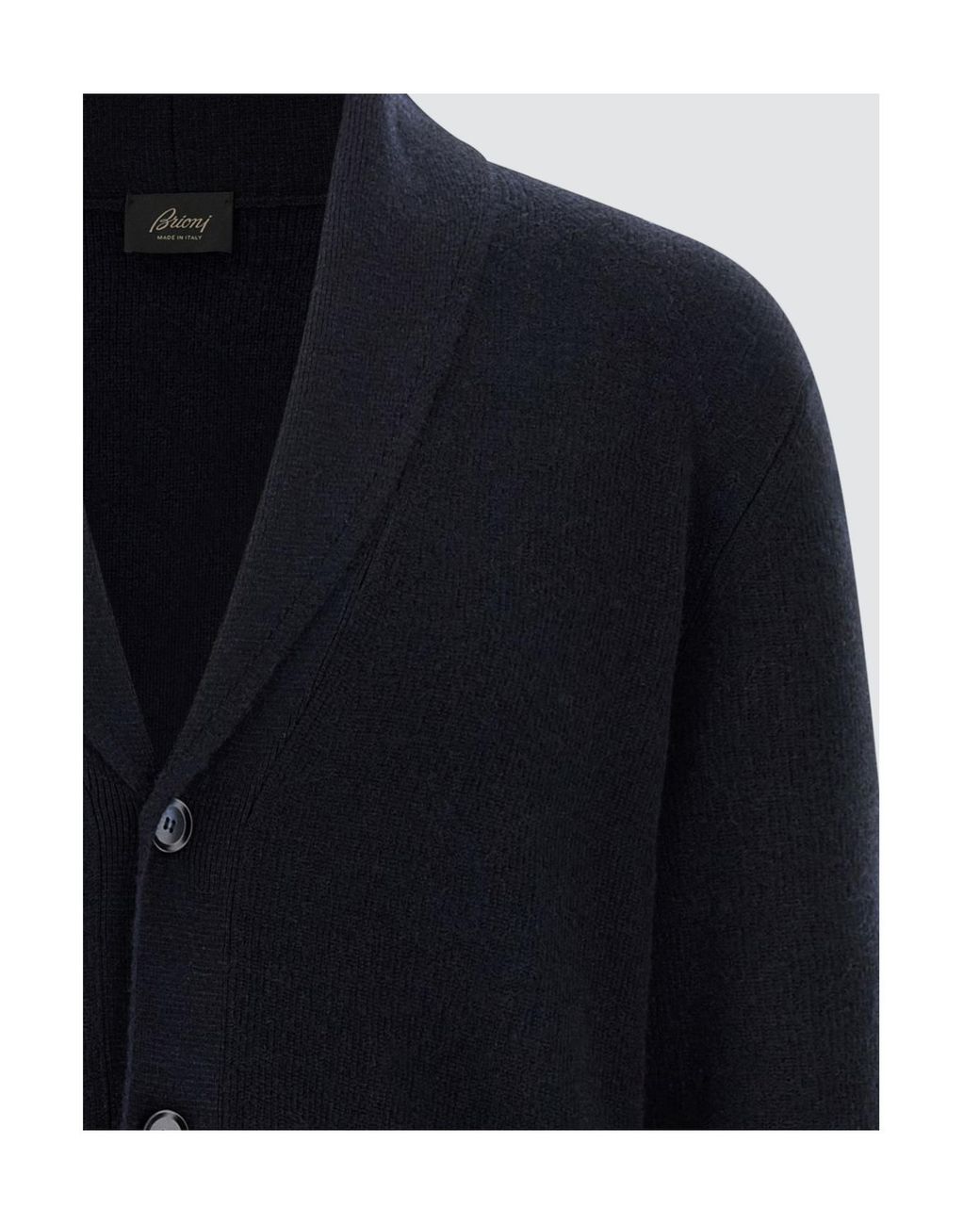 Brioni Blue Shawl Collar Knitted Cardigan for men