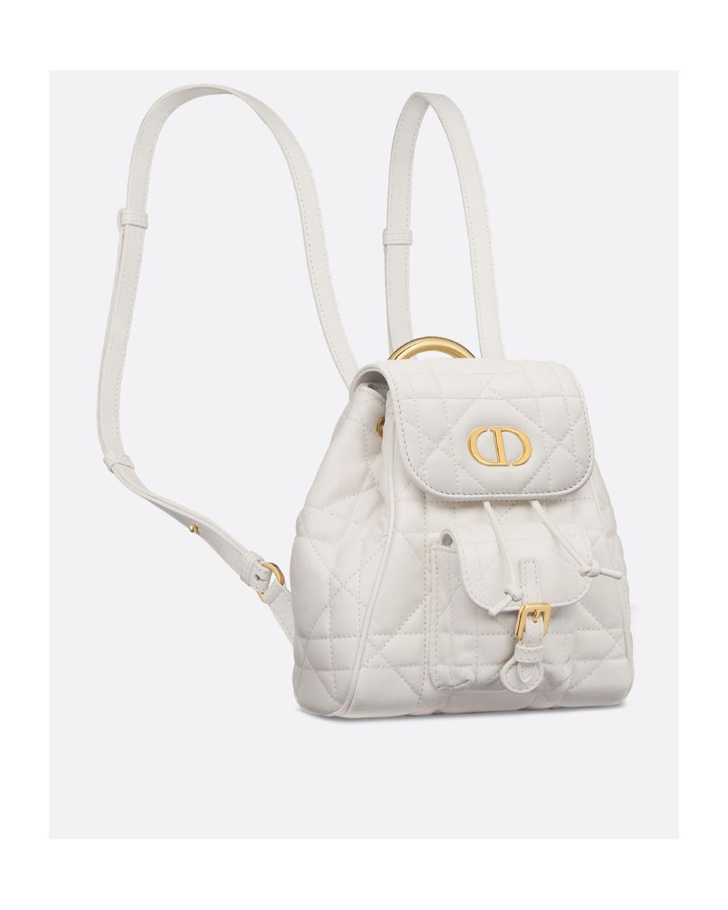 Dior White Small Caro Backpack
