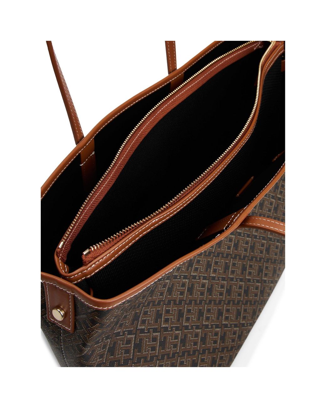 Tommy Hilfiger Brown Printed Tote Bag