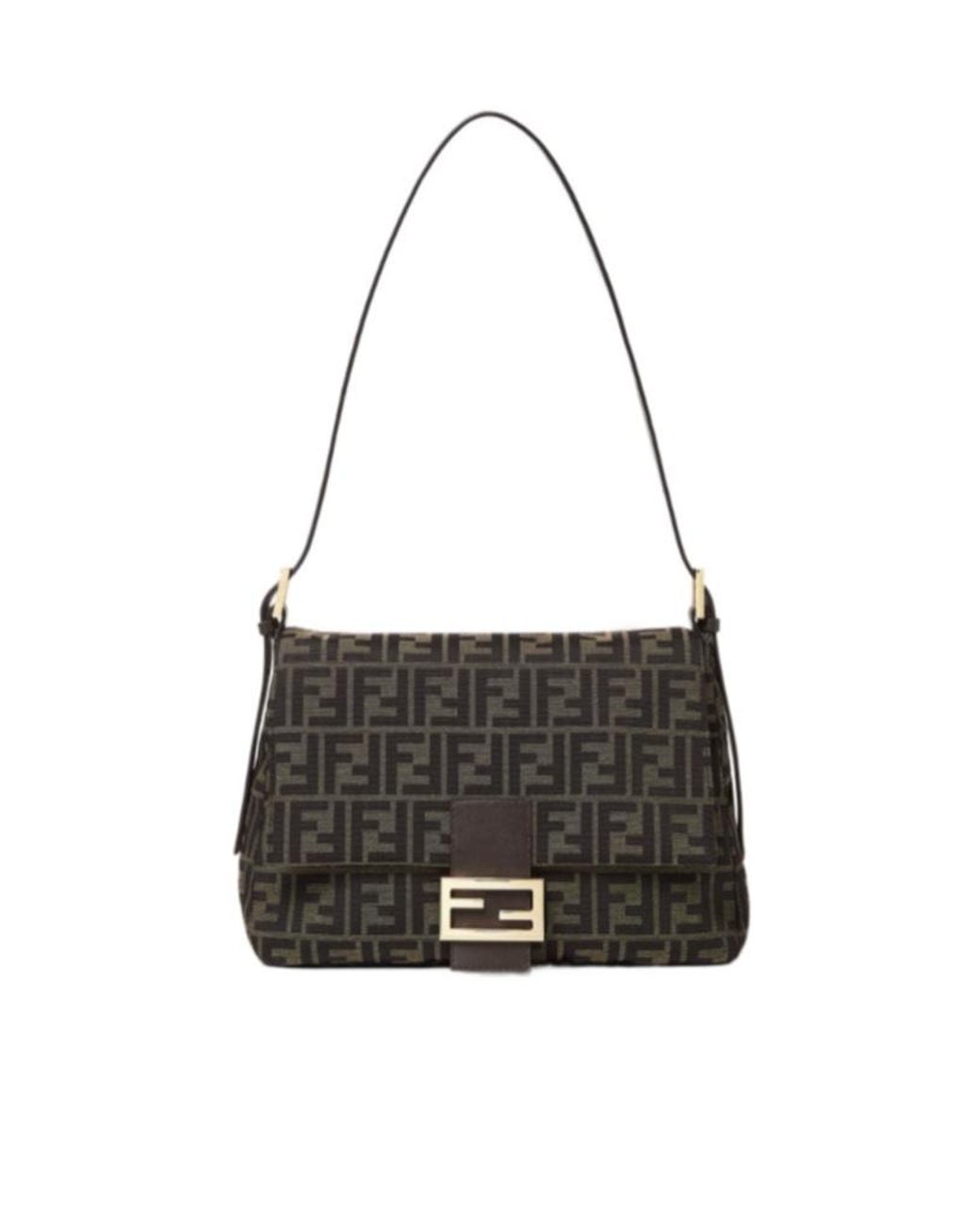 Fendi Black Ff Zucca Jacquard Fabric Bag
