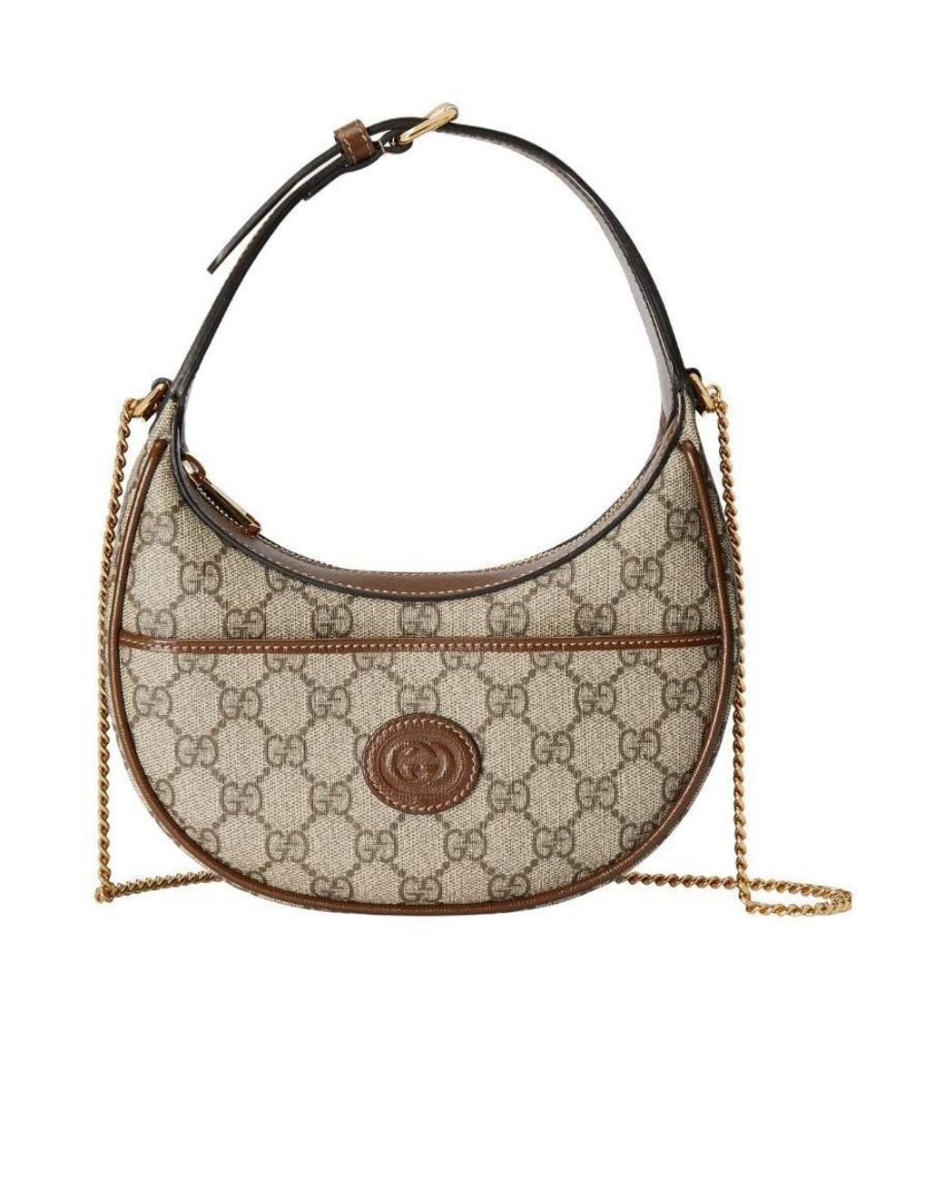 Gucci Gray Gg Half-Moon Mini Bag