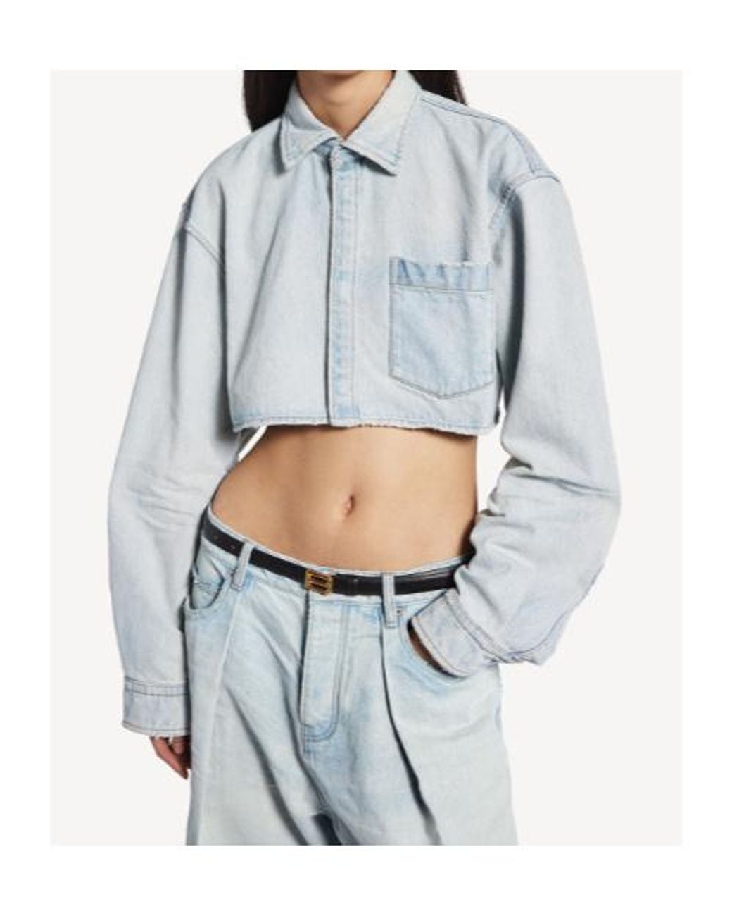 Balenciaga Blue Cropped Shirt