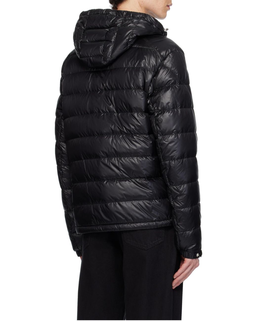 Moncler Black Gliere Logo Patch Padded Jacket for men