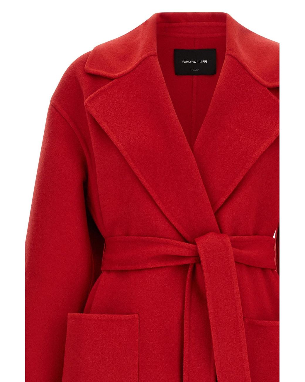 Fabiana Filippi Red Coat With Wide Notched Revers