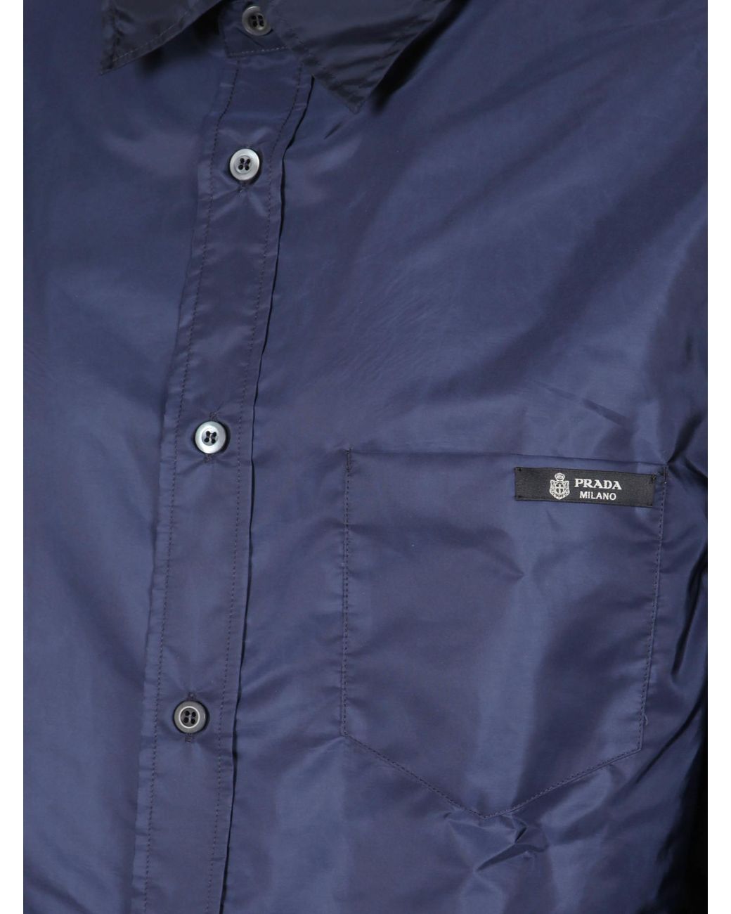 Prada Blue Long-Sleeved Button-Up Shirt for men