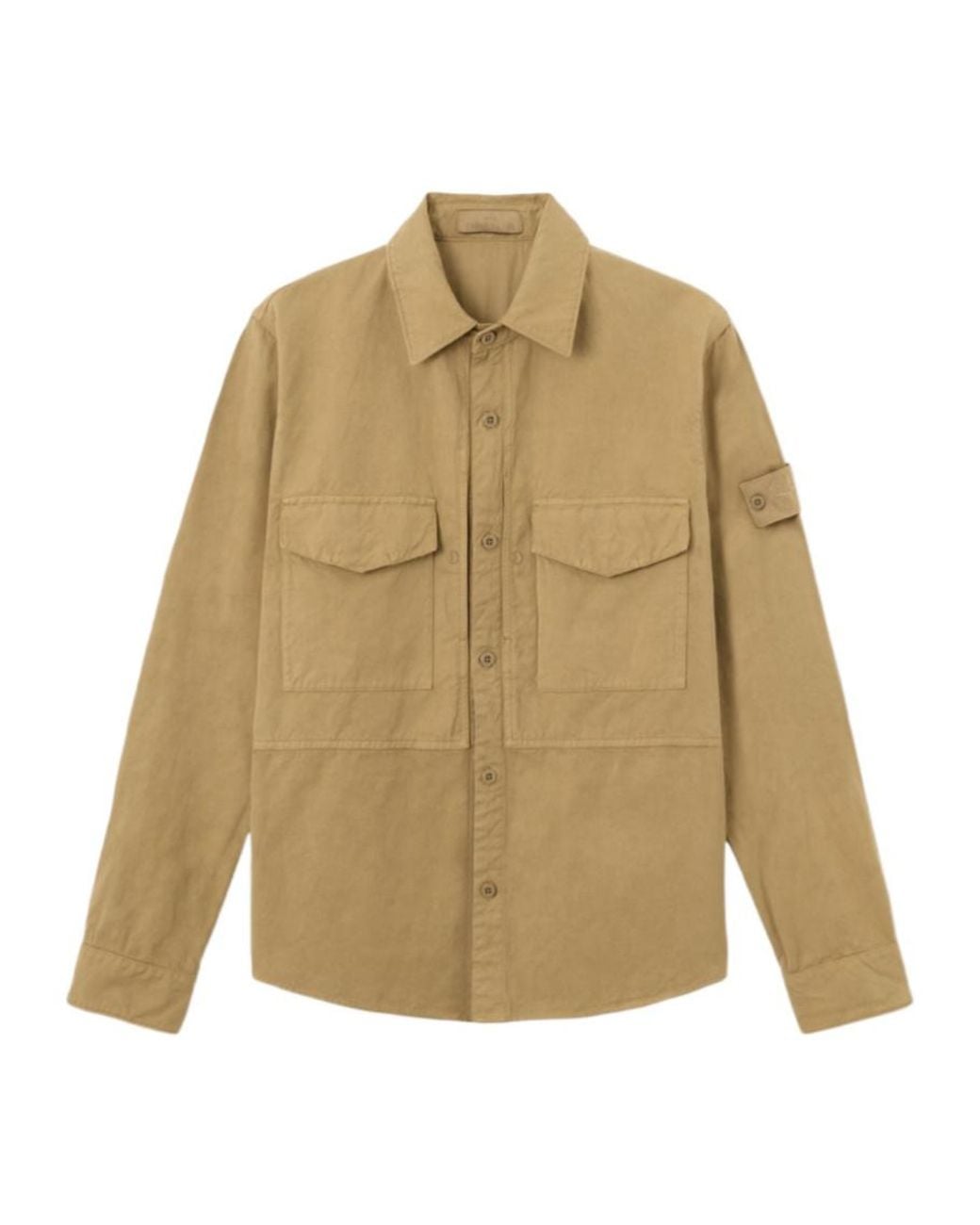 Stone Island Natural Logo Patch Overshirt for men