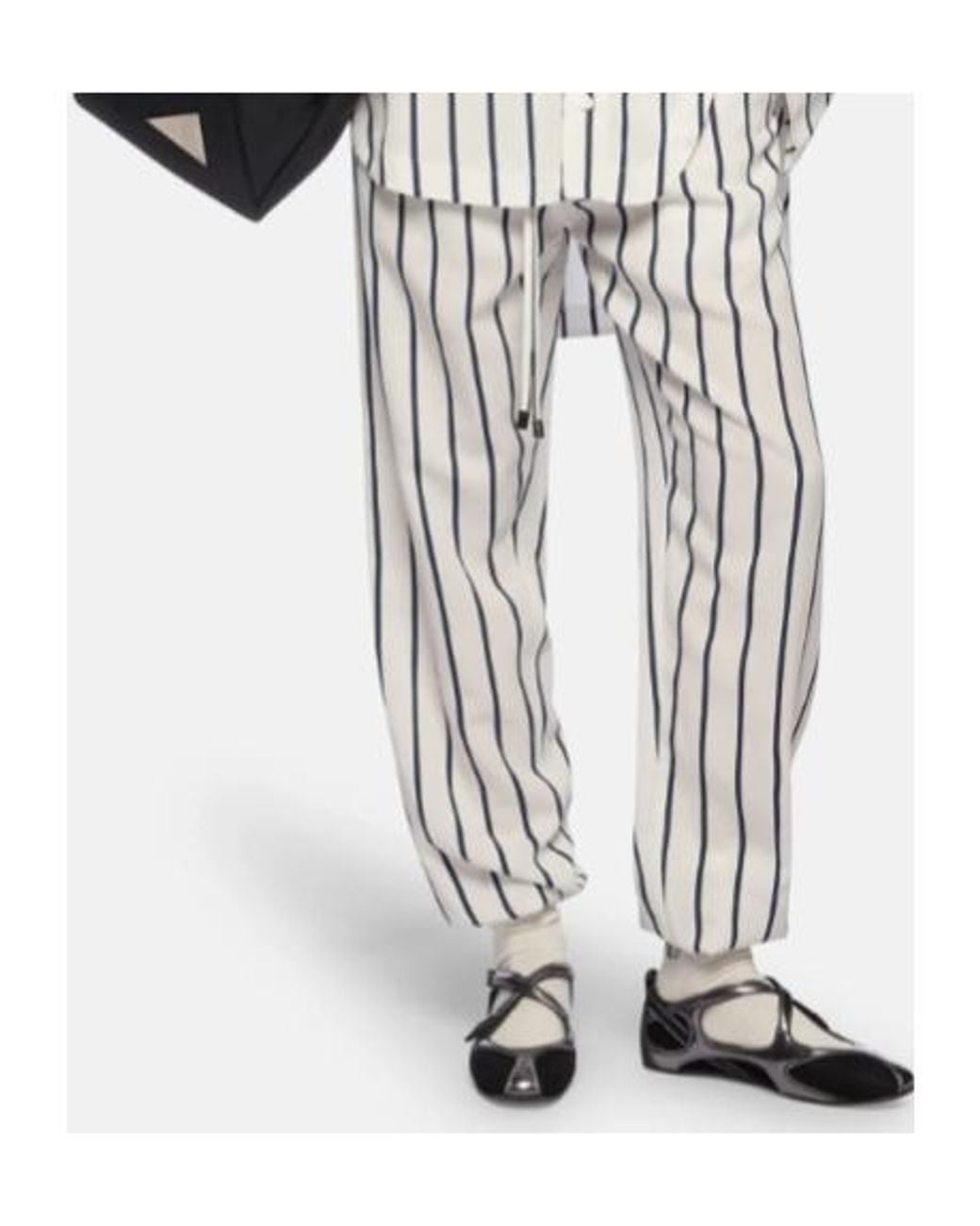 The Attico White Striped Casual Pants