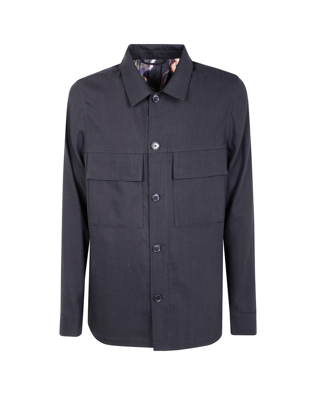 Paul Smith Blue Wool Shirt Jacket for men