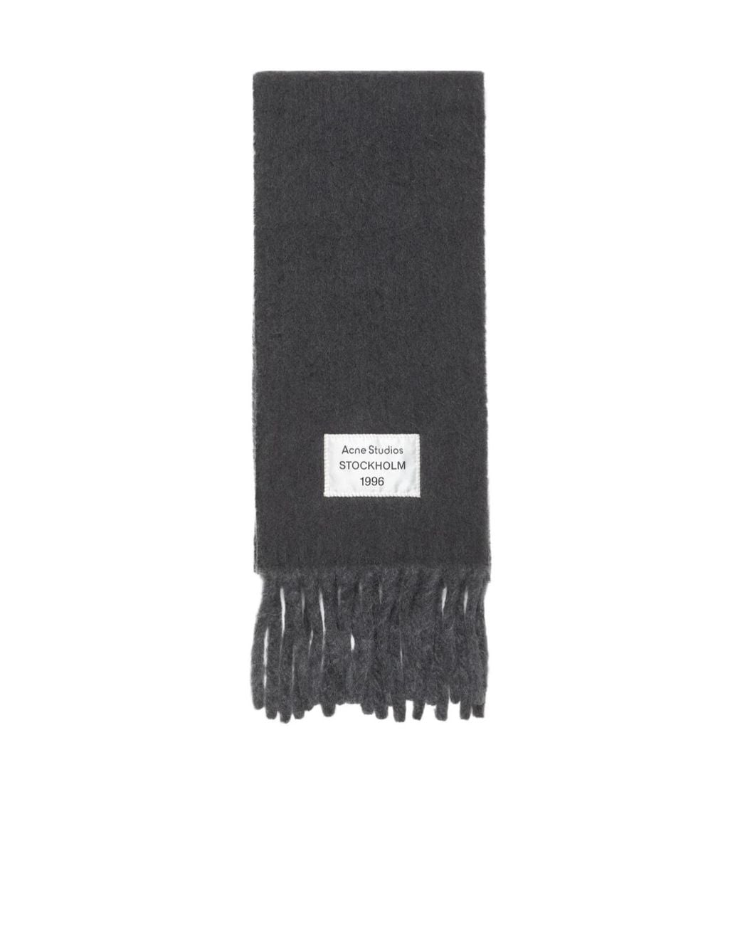 Acne Black Bicolour Alpaca Scarf