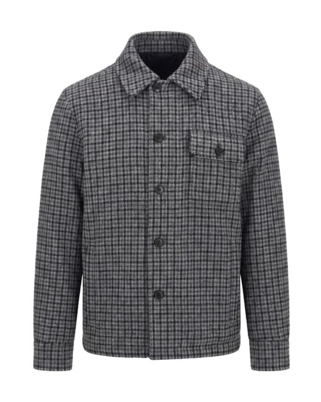 Moncler Gray Norfol Down Shirt Jacket for men