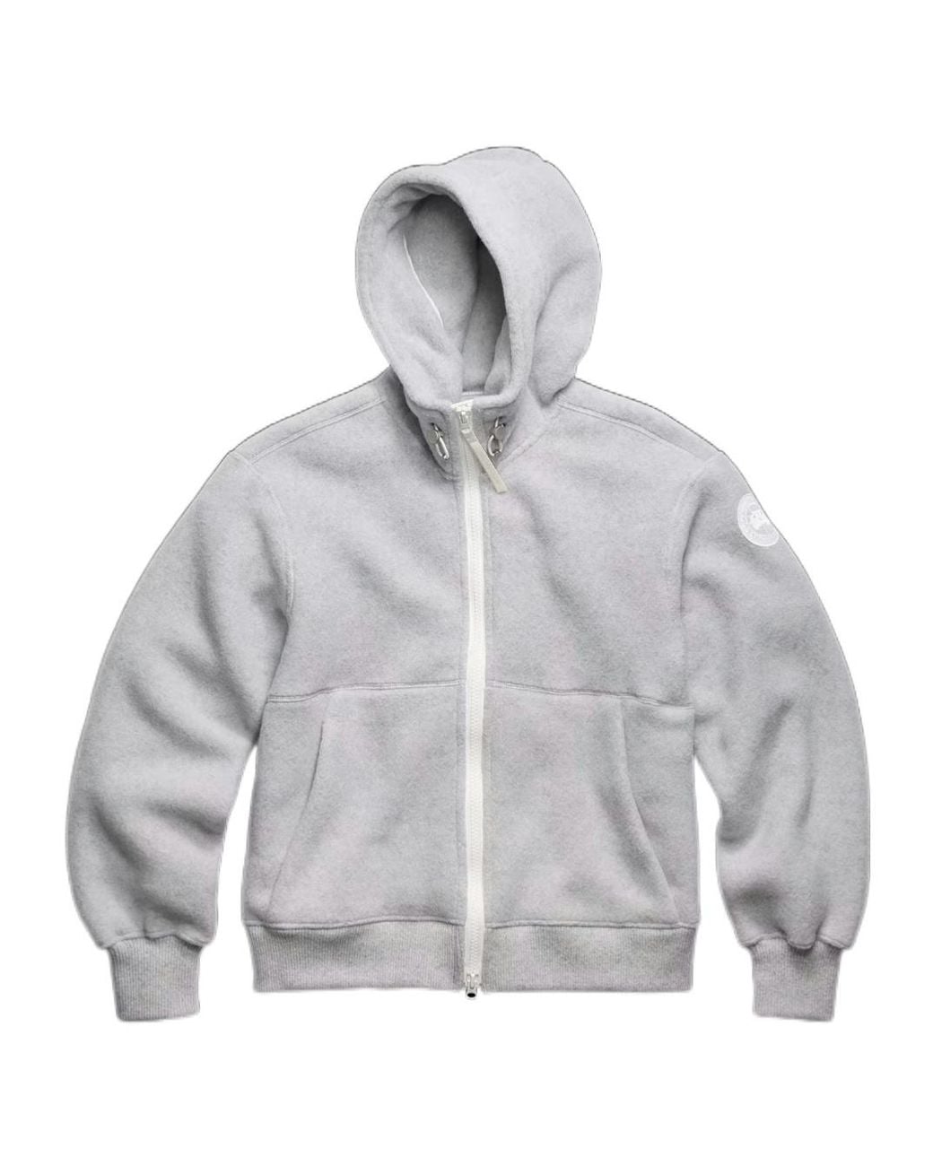 Canada Goose Gray Drawstring Zip-Up Hoodie for men