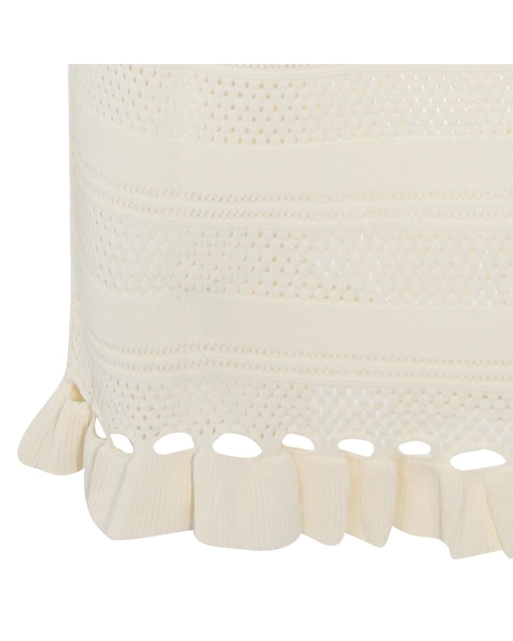 Twinset Natural Ruffle Knitted Midi Skirt
