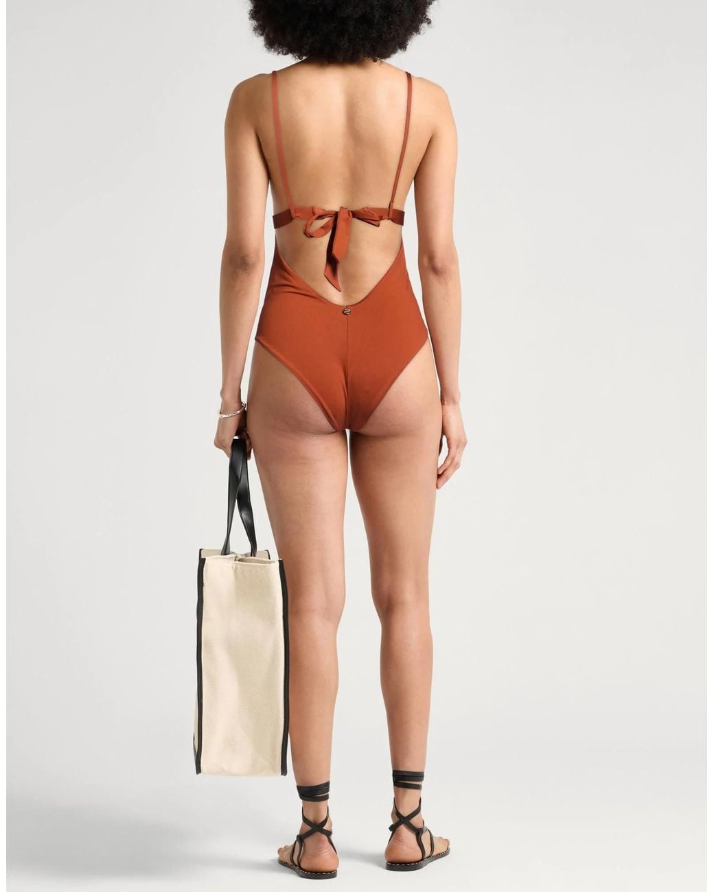 Max Mara Brown Two-Tone Swimsuit