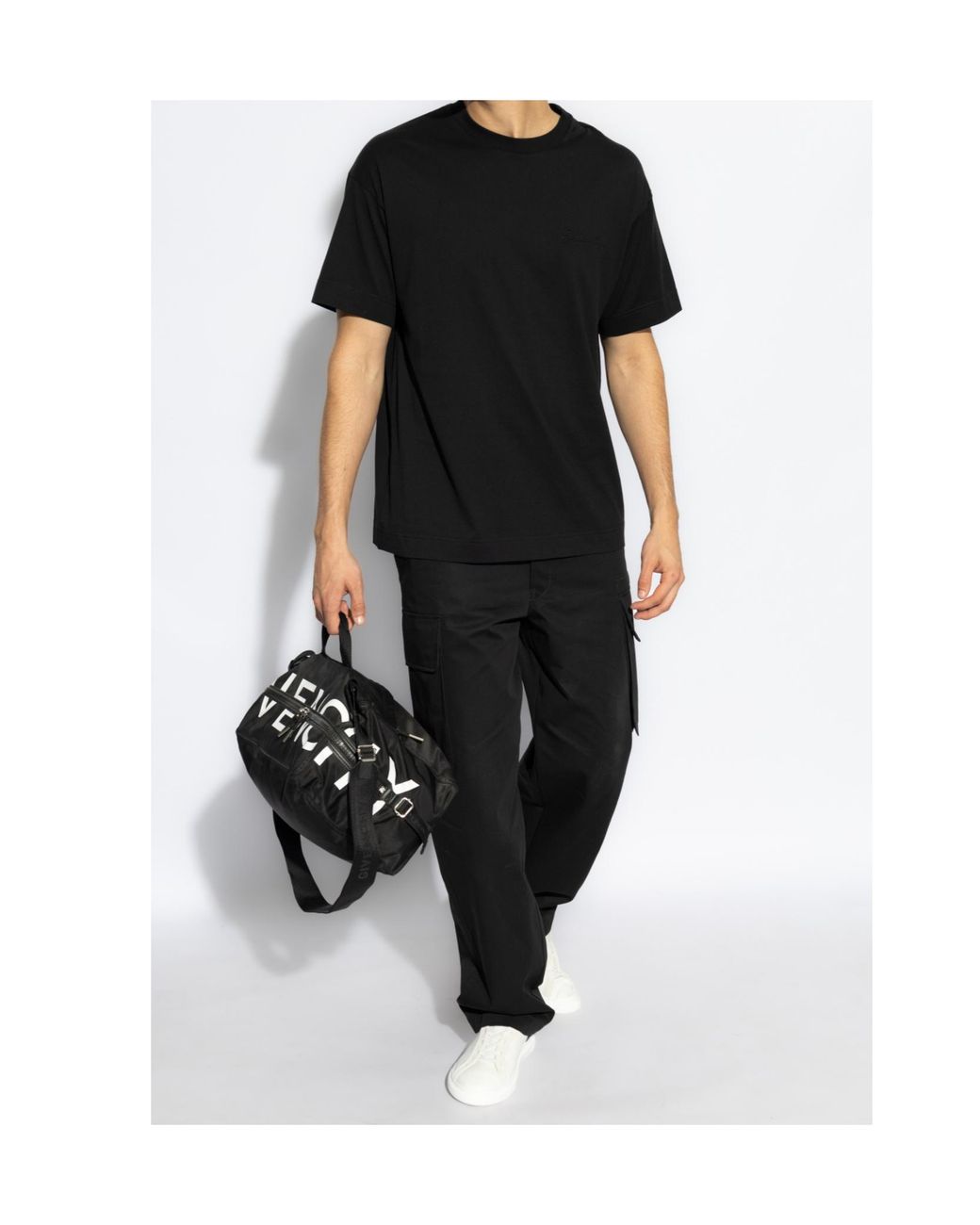 Givenchy Black Logo Embossed Crewneck T-Shirt for men