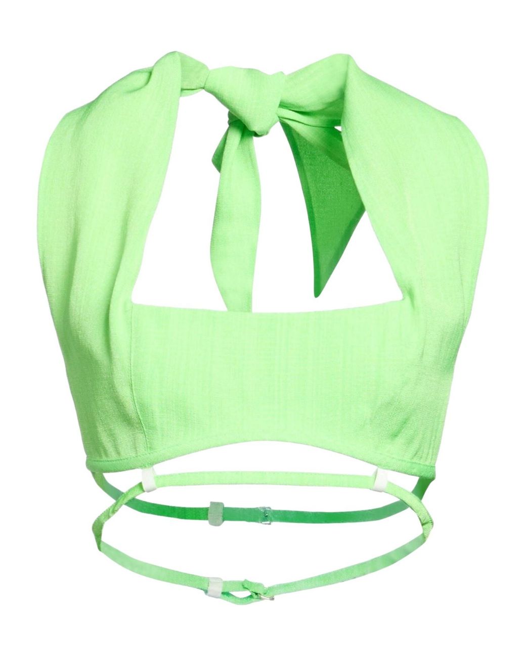 Jacquemus Green Simple Solid-Color Sleeveless Cropped Top