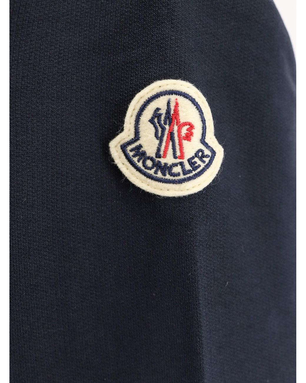 Moncler Blue Logo Embroidered Crewneck Sweatshirt