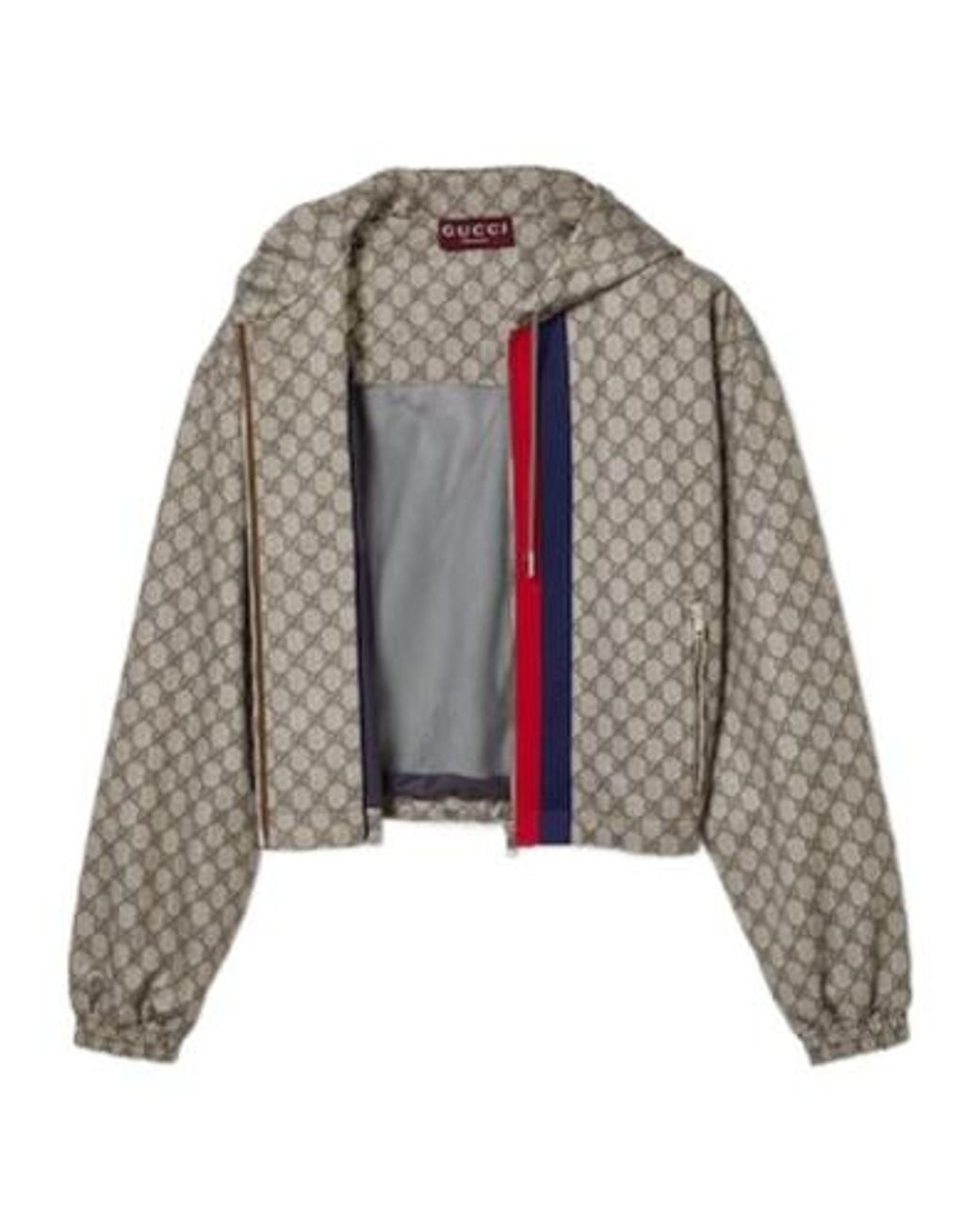 Gucci Brown Gg Technical Jersey Zip Jacket