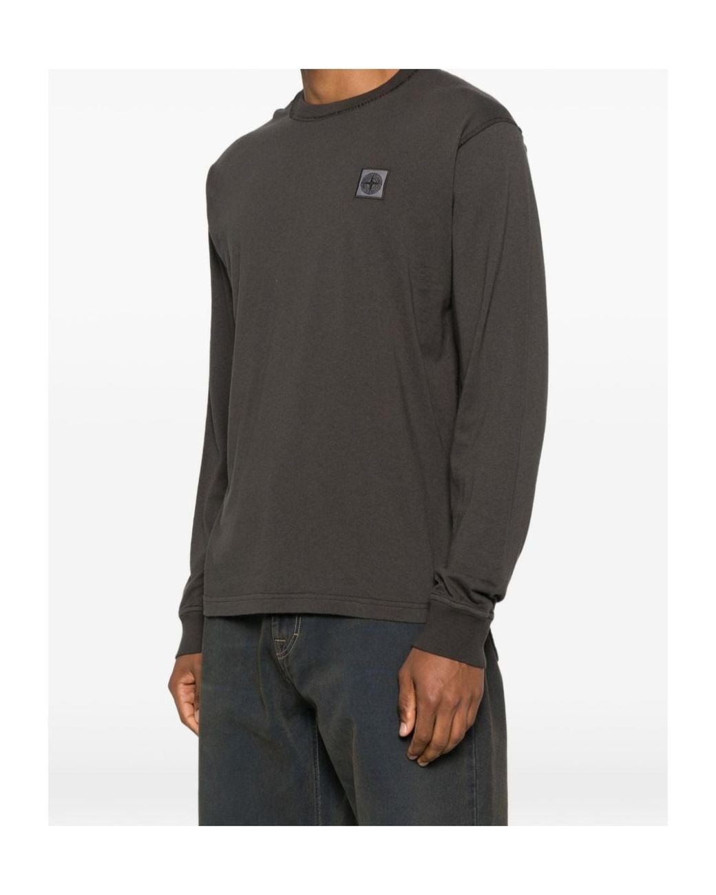 Stone Island Brown Label-Detail T-Shirt for men