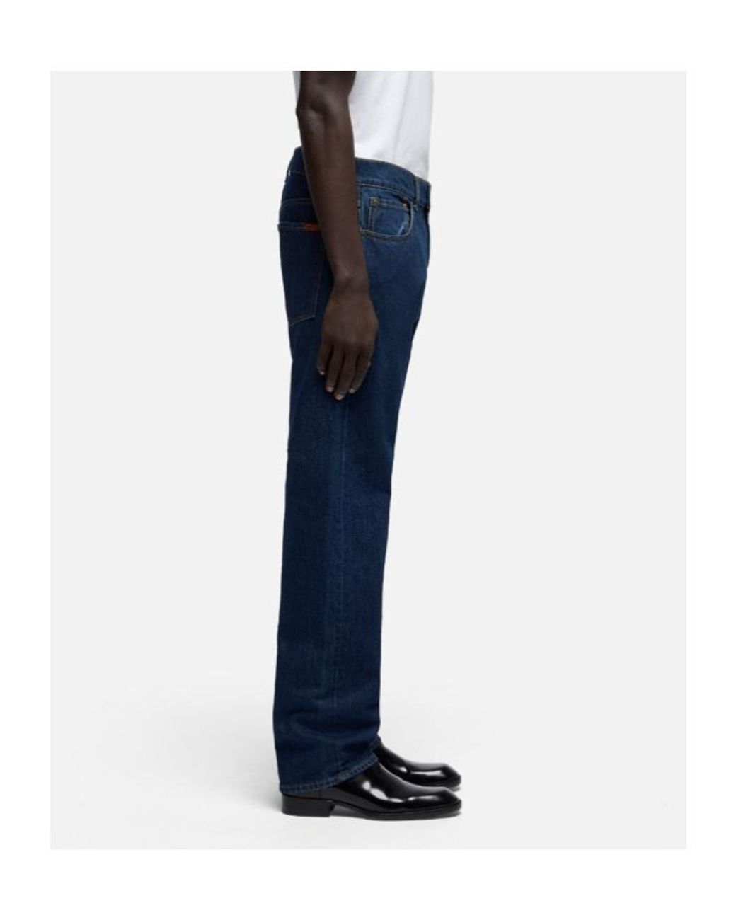 7 For All Mankind Blue Over Straight-Leg Jeans for men