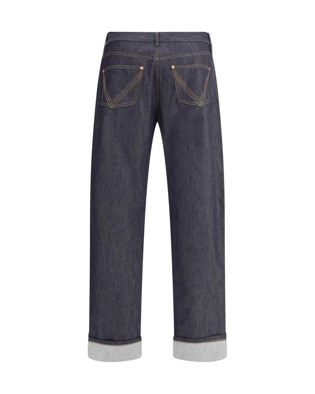 Bottega Veneta Blue Raw Straight-Leg Jeans for men