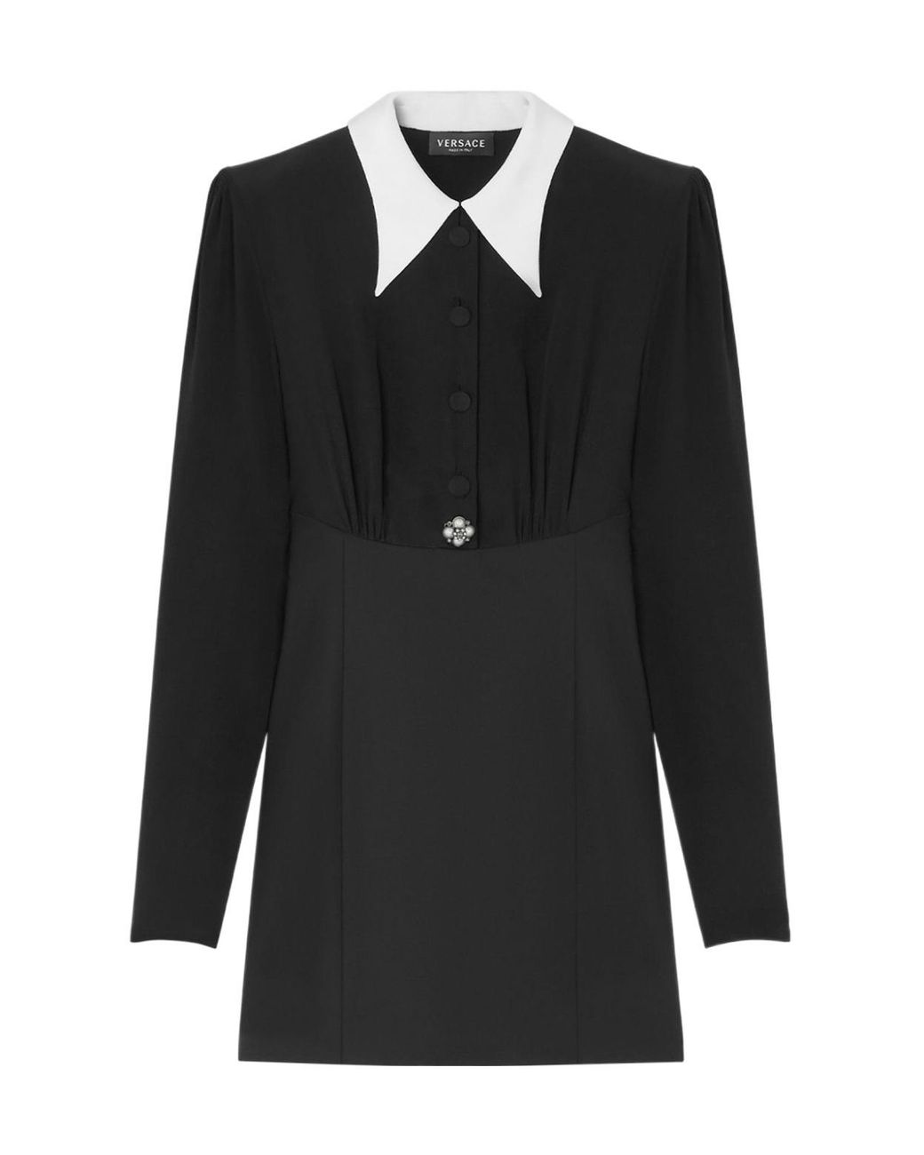 Versace Black Mini Dress With Collar