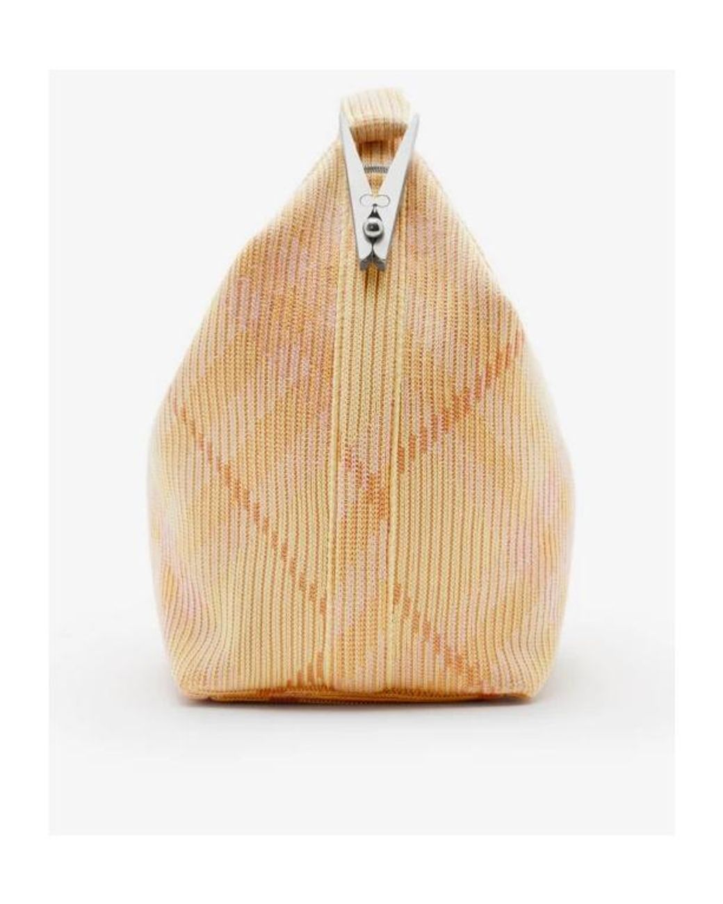 Burberry Metallic Medium Peg Checked Duffle Tote Bag