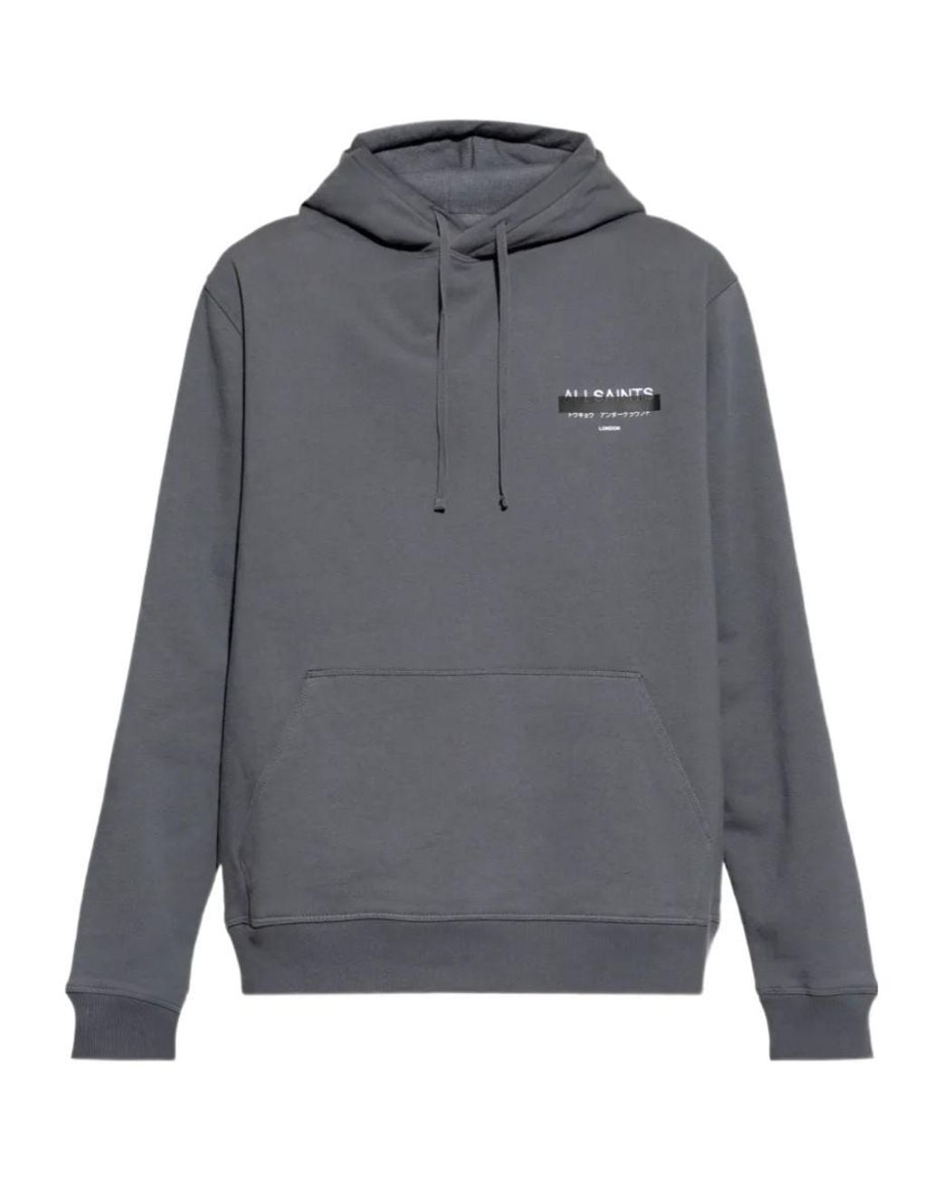 AllSaints Gray Redact Hoodie for men