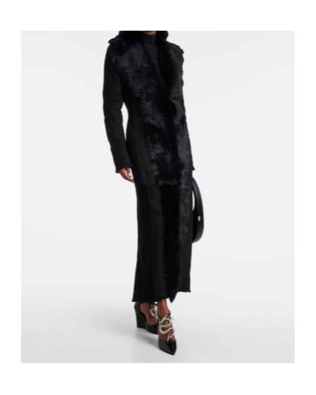Coperni Black Dragon Embellished Leather Wedge Pumps