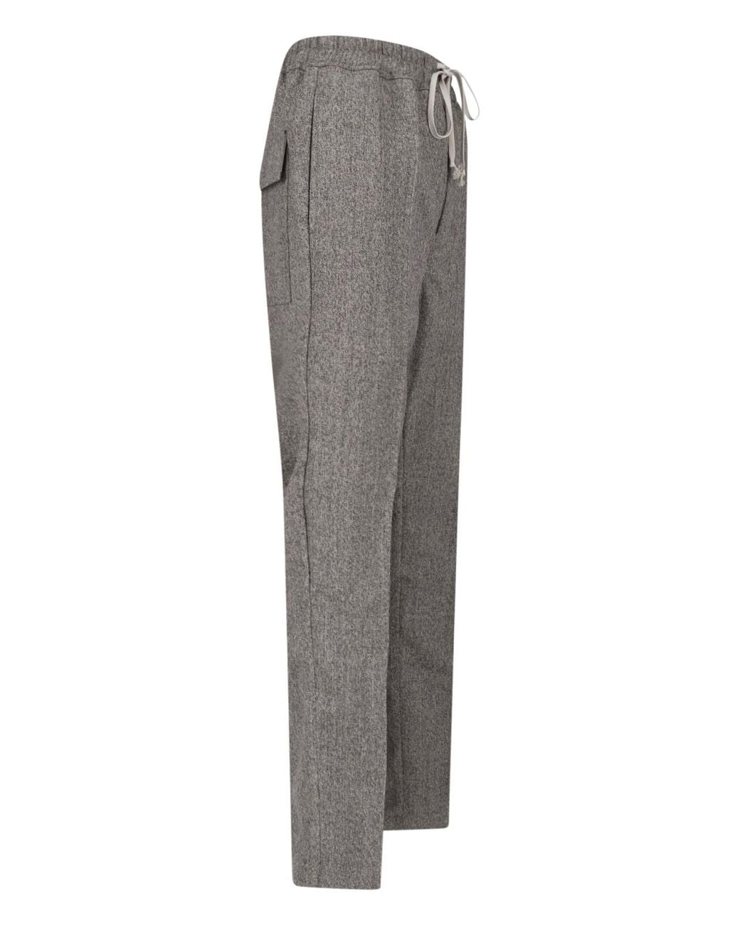 Rick Owens Gray Drawstring Elastic-Waist Pants for men